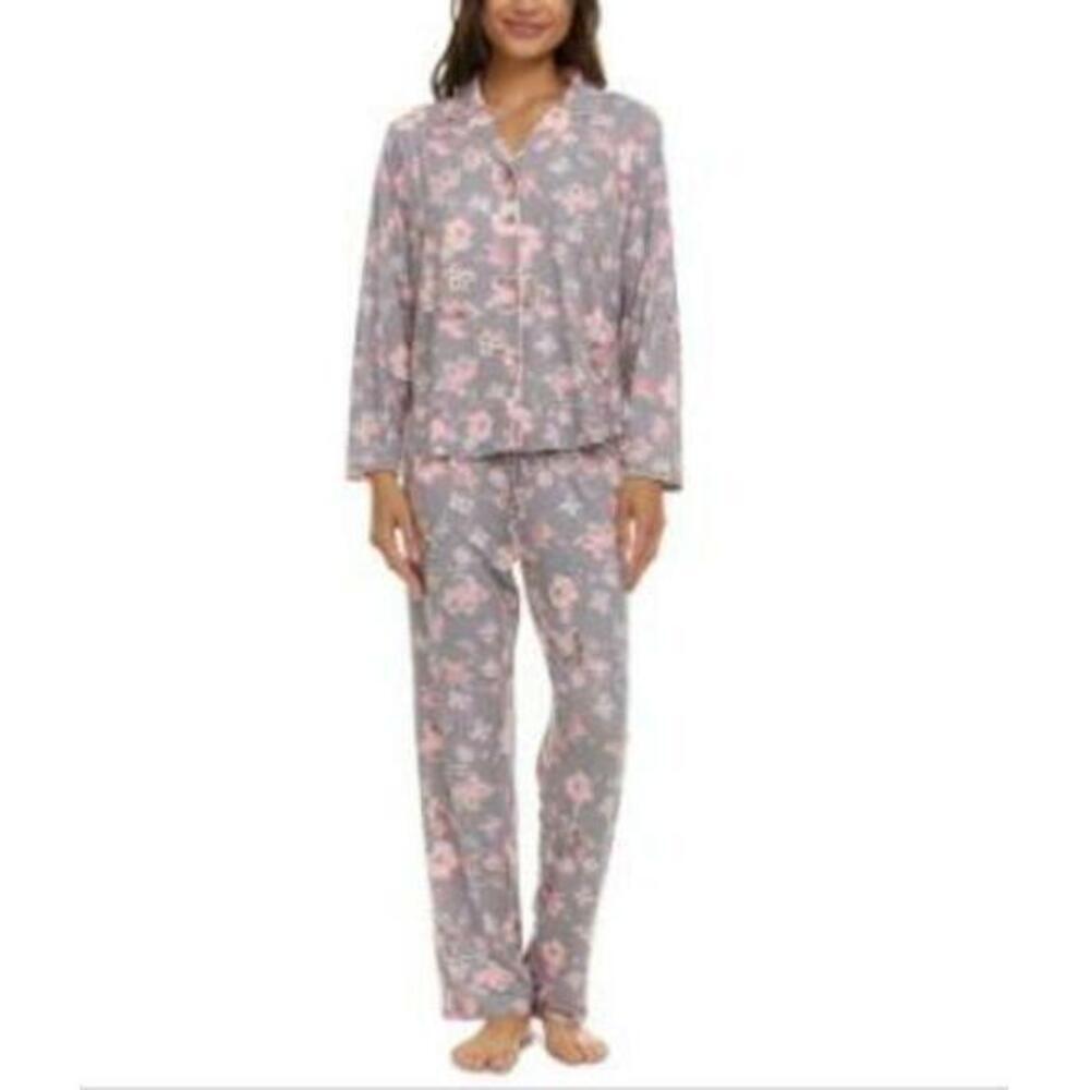 Flora by Flora Nikrooz Women's Multicolor Lindsey Floral Pajama Set L